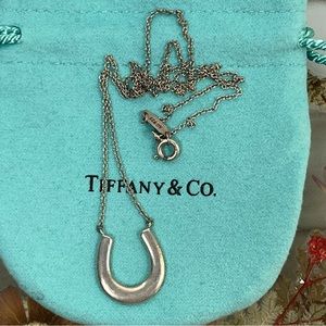 Vintage Tiffany & Co. 1837 18” Sterling Silver Horse Shoe Pendant Necklace